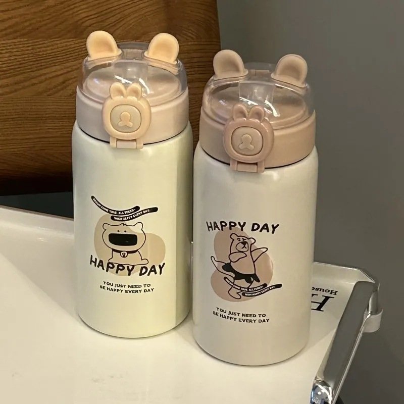 New Stylish Cartoon Logo Most Popular Sublimation Hot Selling Stainless Steel Insulated Vacuum Thermos Cup Travel Mugs