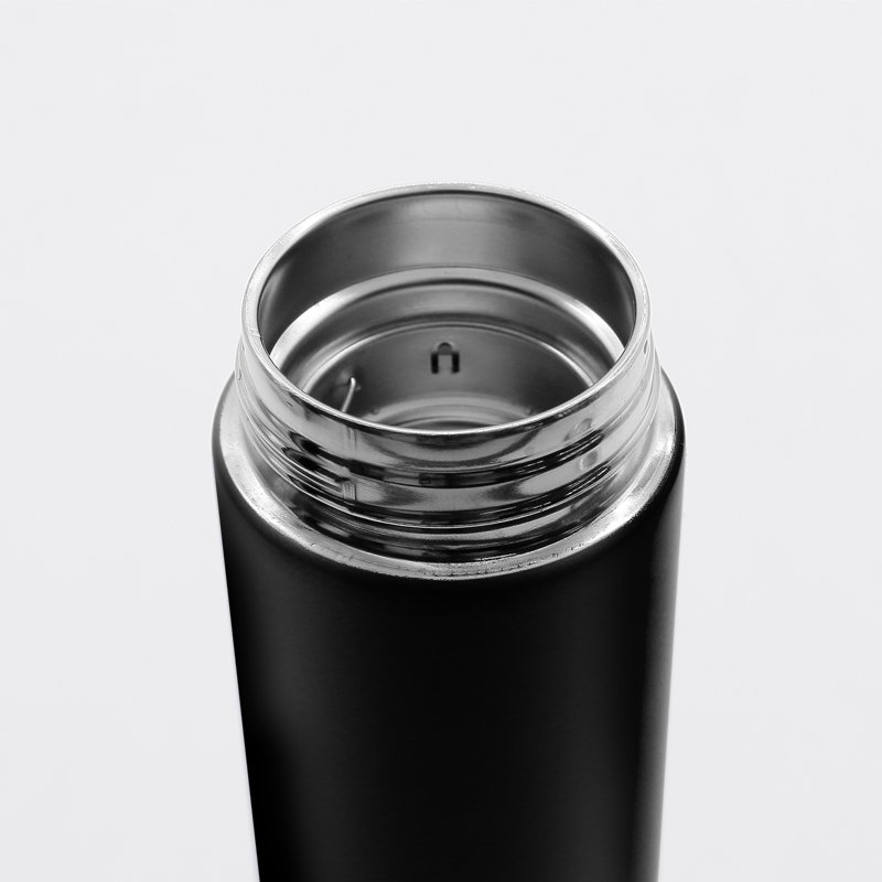 Temperature display double wall designed vacuum stainless steel water bottle with lid