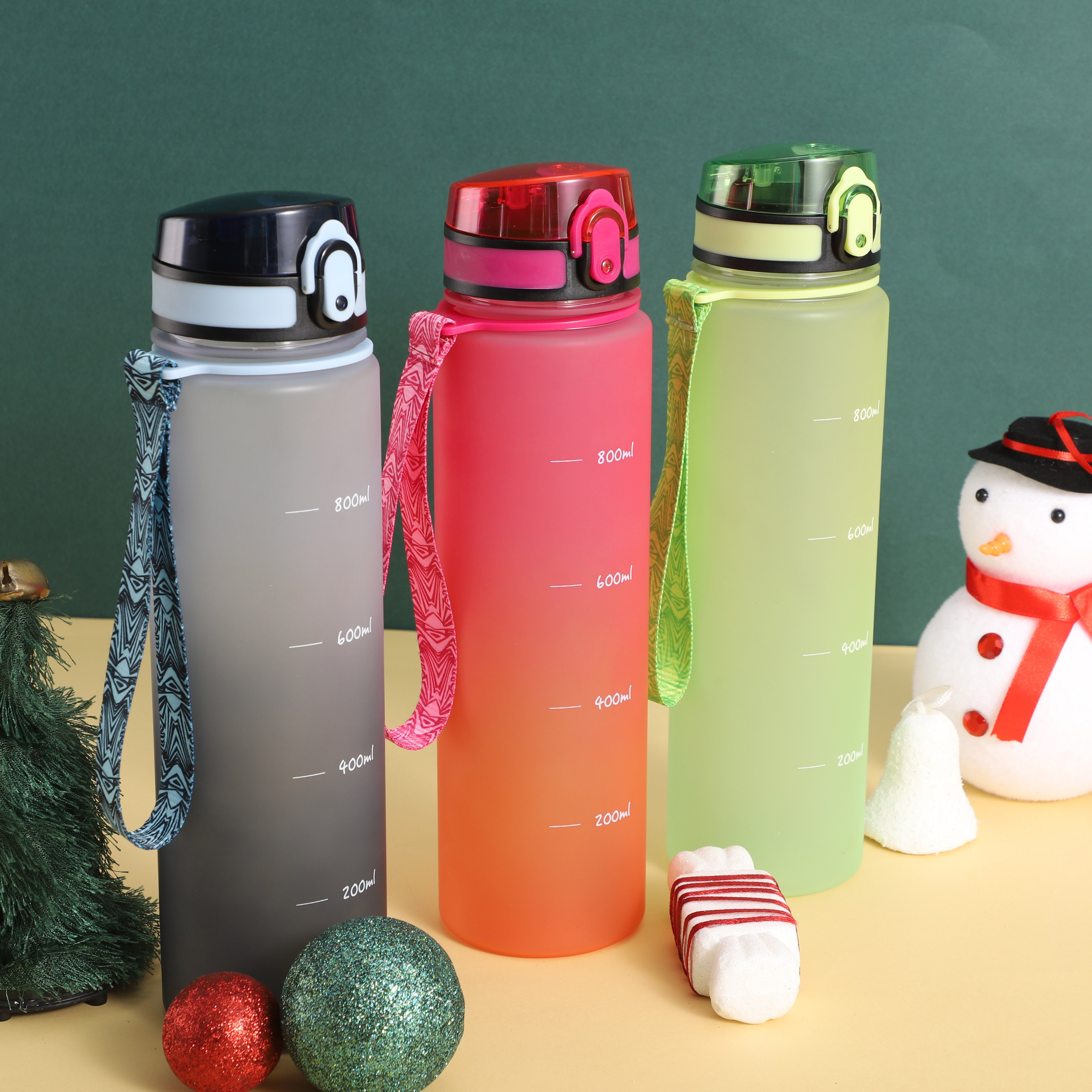 OXSY Water Bottle with Rope BPA Fres Plastic Outdoor Sport Leak-proof Kids Adult Custom Logo 1000ml Drinkware Unisex Camp
