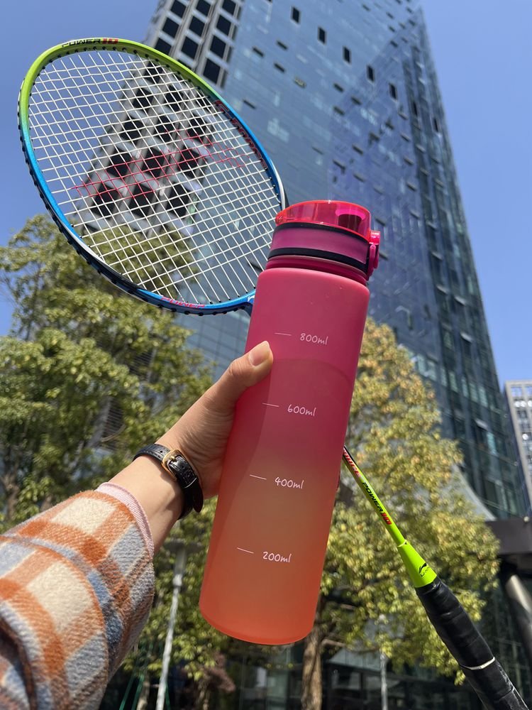 OXSY Water Bottle with Rope BPA Fres Plastic Outdoor Sport Leak-proof Kids Adult Custom Logo 1000ml Drinkware Unisex Camp