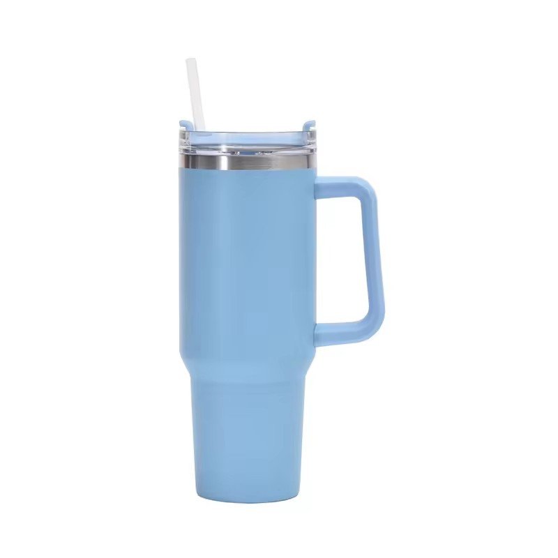 Custom Logo 40oz Vacuum Flask Thermos Double Wall Stainless Steel Insulated Travel Mug Car Thermal Tumbler Handle Water Bottle