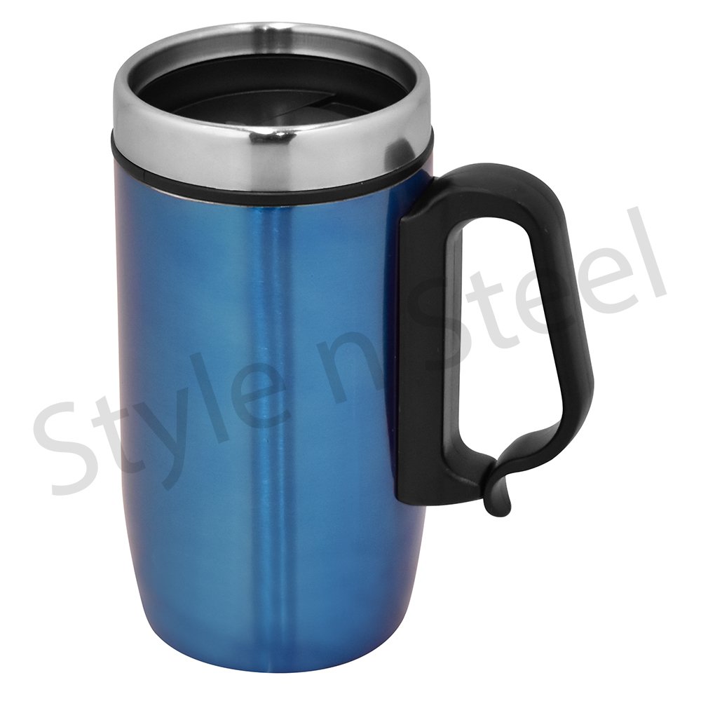 coffee mugs Double Wall Vacuum Insulated V-Shape with plastic handle Coffee Mug Stainless Steel Wholesale Cooler Tumbler
