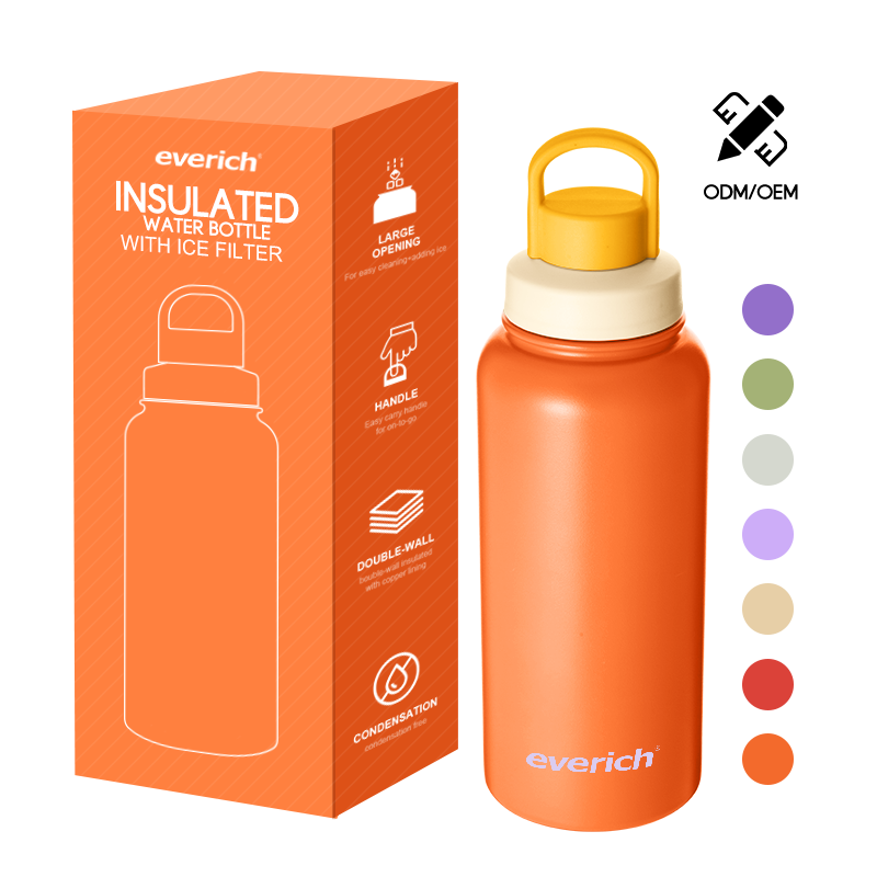 Customizable 32oz Double Wall Stainless Steel Water Bottle Insulated Vacuum Flask Ice Filter Lid New 304 Food Grade Sports Gym