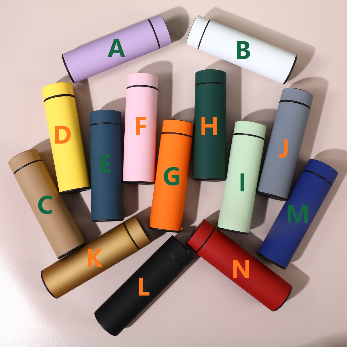 500ml 800ml 1000ml custom logo vacuum flask with tea infuse digital led temperature display smart water bottle