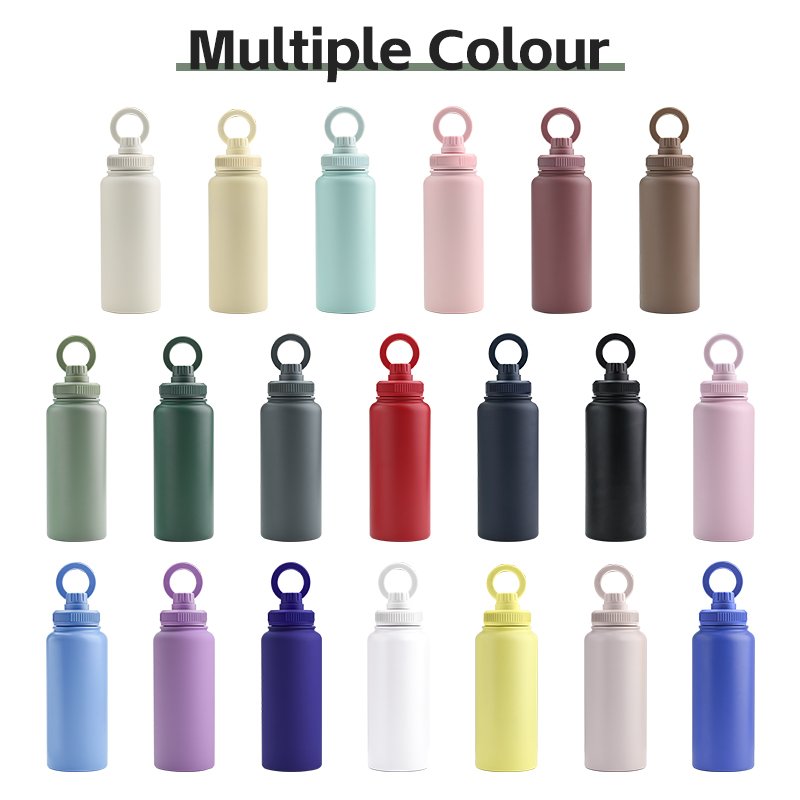 Custom logo smart 32oz double wall vacuum flasks insulated stainless steel magnetic magsafe water bottle with phone holder