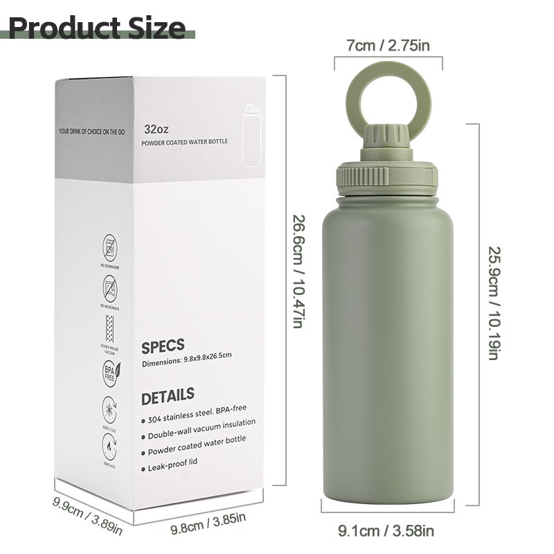Custom logo smart 32oz double wall vacuum flasks insulated stainless steel magnetic magsafe water bottle with phone holder