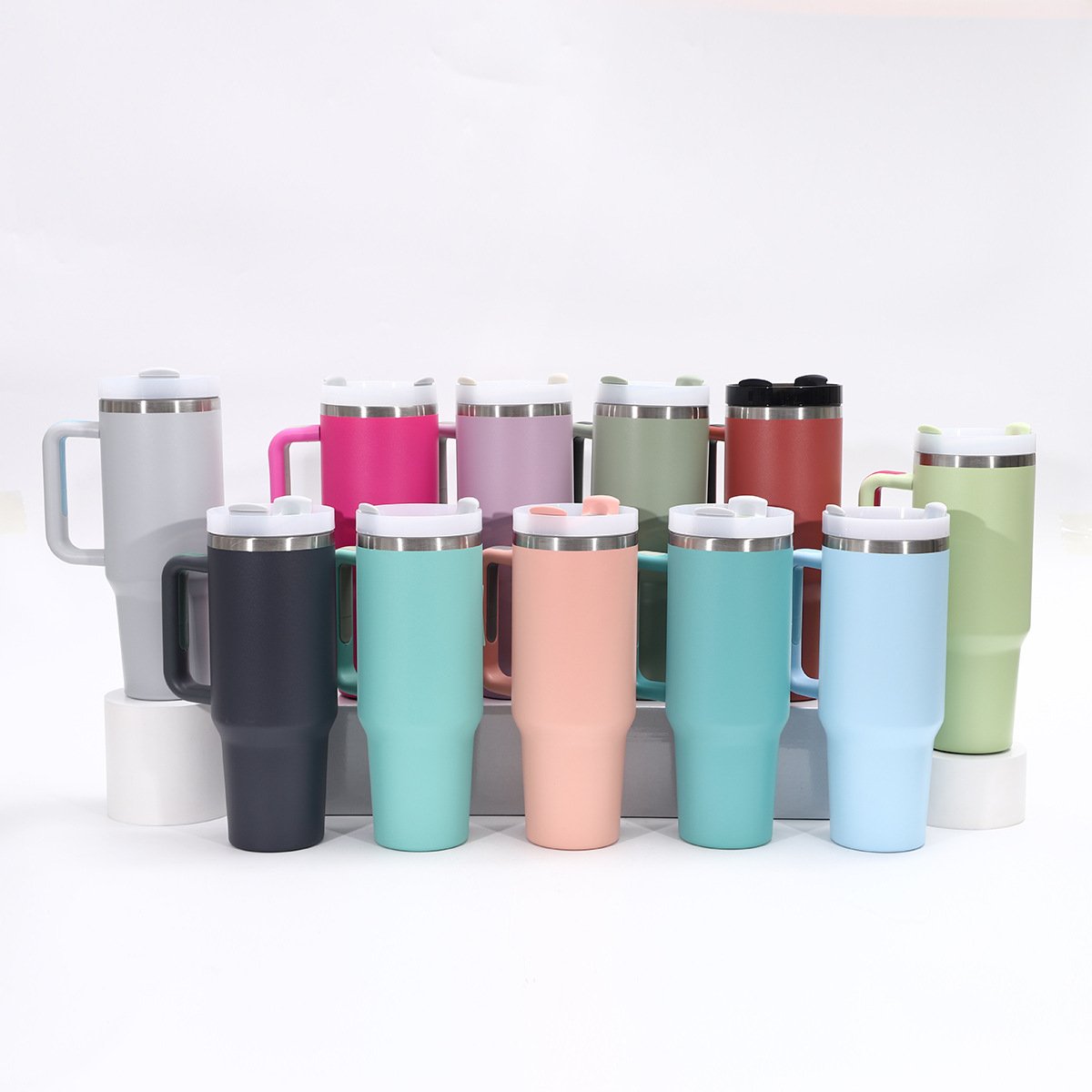 Custom double wall Insulated Stainless Steel thermal cup Adventure travel outdoor mug 40 oz 40oz tumbler with handle