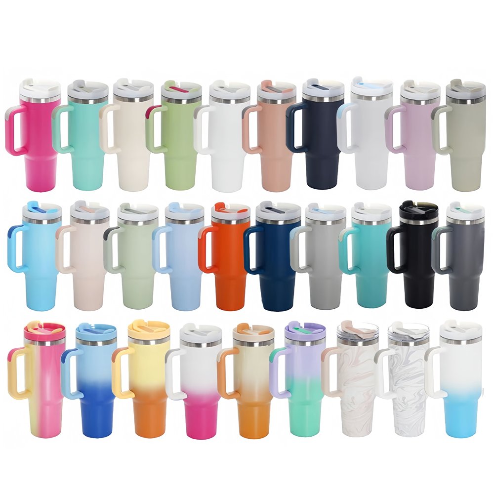 Custom double wall Insulated Stainless Steel thermal cup Adventure travel outdoor mug 40 oz 40oz tumbler with handle