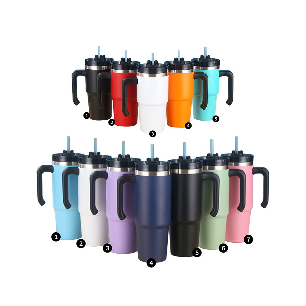 Custom double wall Insulated Stainless Steel thermal cup Adventure travel outdoor mug 40 oz 40oz tumbler with handle