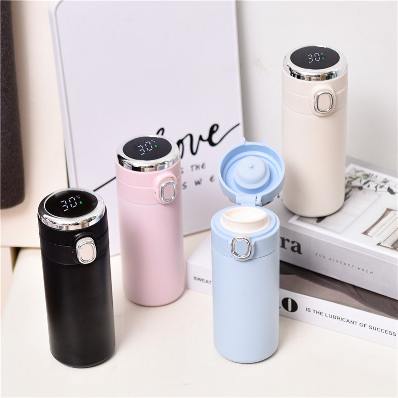 Custom Logo Smart Water Bottle Thermos Tumbler Digital Termo Vacuum Flasks with LED Temperature Display Intelligent Bottles Cup
