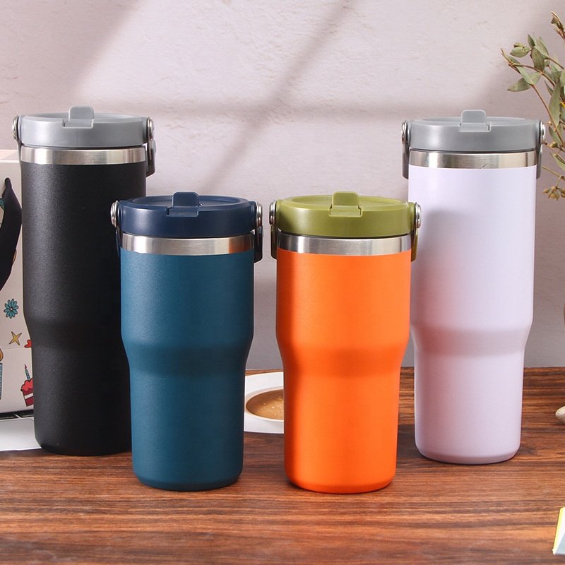 USA Warehouse 20oz Student Flip Straw Tumbler Double-Walled Vacuum Insulated Water Bottle Dye Sublimation Heat Press Food Use