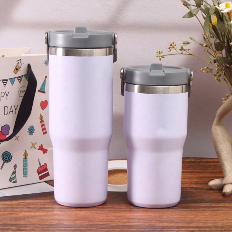 USA Warehouse 20oz Student Flip Straw Tumbler Double-Walled Vacuum Insulated Water Bottle Dye Sublimation Heat Press Food Use