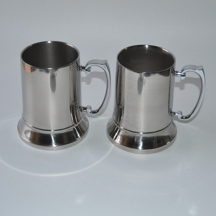 High quality Double wall Laser logo 580ml Stainless Steel Pewter Beer Mug Tankard stainless steel beer mug with handle