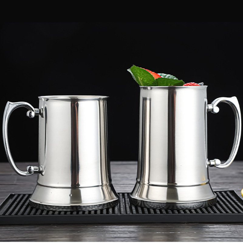 High quality Double wall Laser logo 580ml Stainless Steel Pewter Beer Mug Tankard stainless steel beer mug with handle