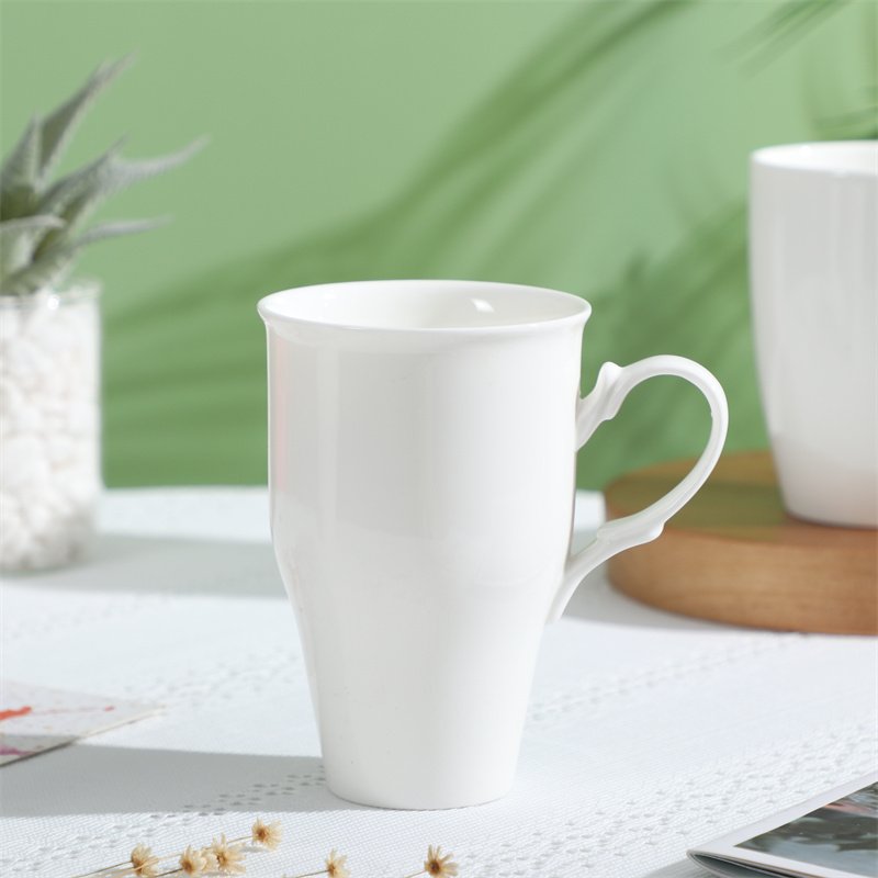 Custom logo drinkware porcelain coffee tea milk mug cup white ceramic mugs with handle