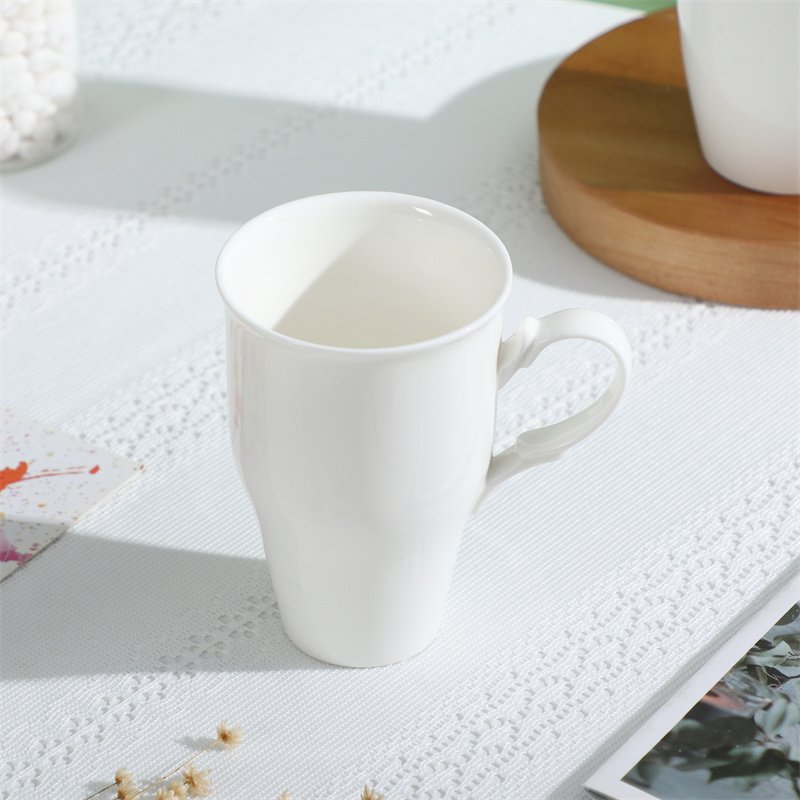 Custom logo drinkware porcelain coffee tea milk mug cup white ceramic mugs with handle
