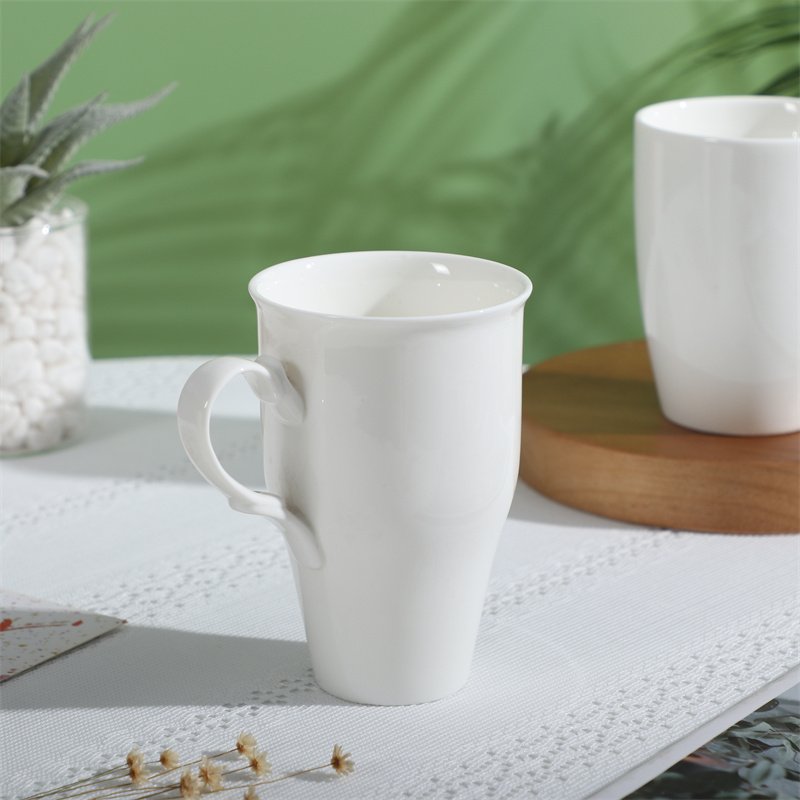 Custom logo drinkware porcelain coffee tea milk mug cup white ceramic mugs with handle