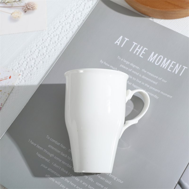 Custom logo drinkware porcelain coffee tea milk mug cup white ceramic mugs with handle