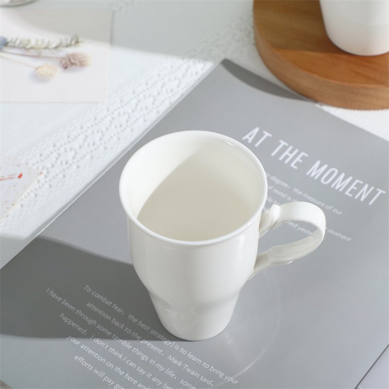 Custom logo drinkware porcelain coffee tea milk mug cup white ceramic mugs with handle