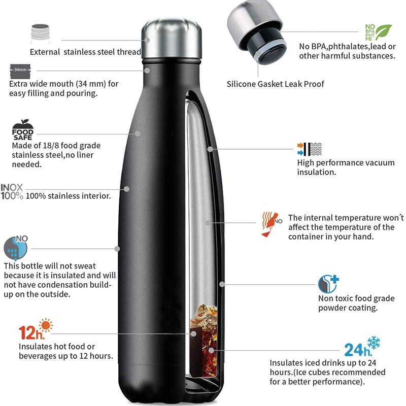 Hacso OEM/ODM Botella De Agua De ACEro Inoxidable Water Bottle For School Sport Vacuum Flasks