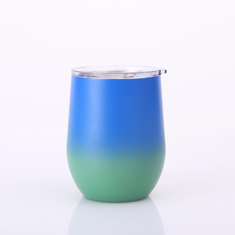 Customized Logo 12OZ Egg Shape Double Wall Stainless Steel Vacuum Insulated Wine Tumbler Coffee Mug