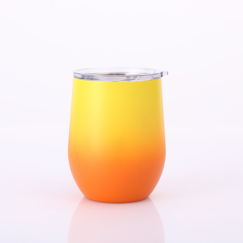 Customized Logo 12OZ Egg Shape Double Wall Stainless Steel Vacuum Insulated Wine Tumbler Coffee Mug