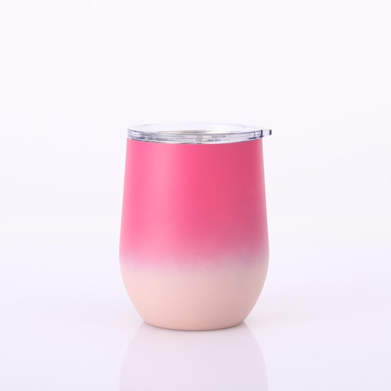 Customized Logo 12OZ Egg Shape Double Wall Stainless Steel Vacuum Insulated Wine Tumbler Coffee Mug