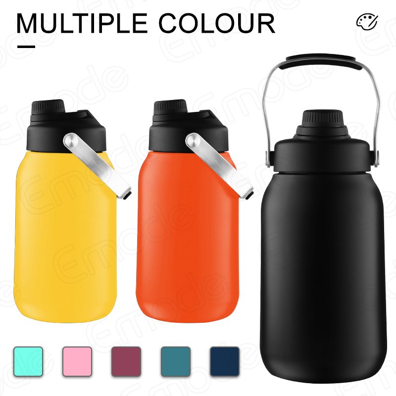 Gallon Insulated Water Bottle Jug, 128 oz Stainless Steel Sports Canteen,Thermo Growler Mug with Carrier Bag and Handle
