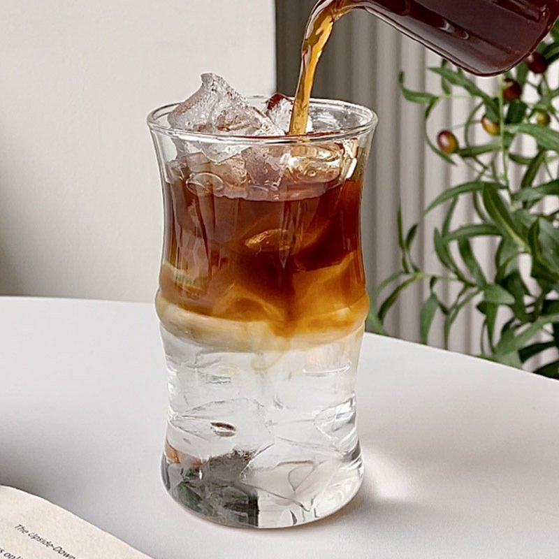 Hot Sale High Quality Bamboo Shape High Borosilicate Glass Coffee Cups Classic Design Classic Milk Mugs Pints Presentations