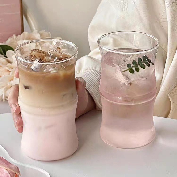 Hot Sale High Quality Bamboo Shape High Borosilicate Glass Coffee Cups Classic Design Classic Milk Mugs Pints Presentations