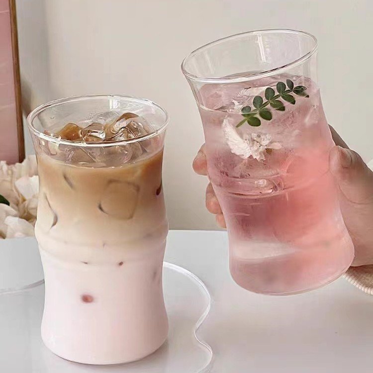 Hot Sale High Quality Bamboo Shape High Borosilicate Glass Coffee Cups Classic Design Classic Milk Mugs Pints Presentations