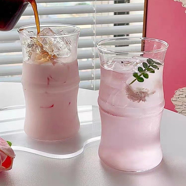 Hot Sale High Quality Bamboo Shape High Borosilicate Glass Coffee Cups Classic Design Classic Milk Mugs Pints Presentations