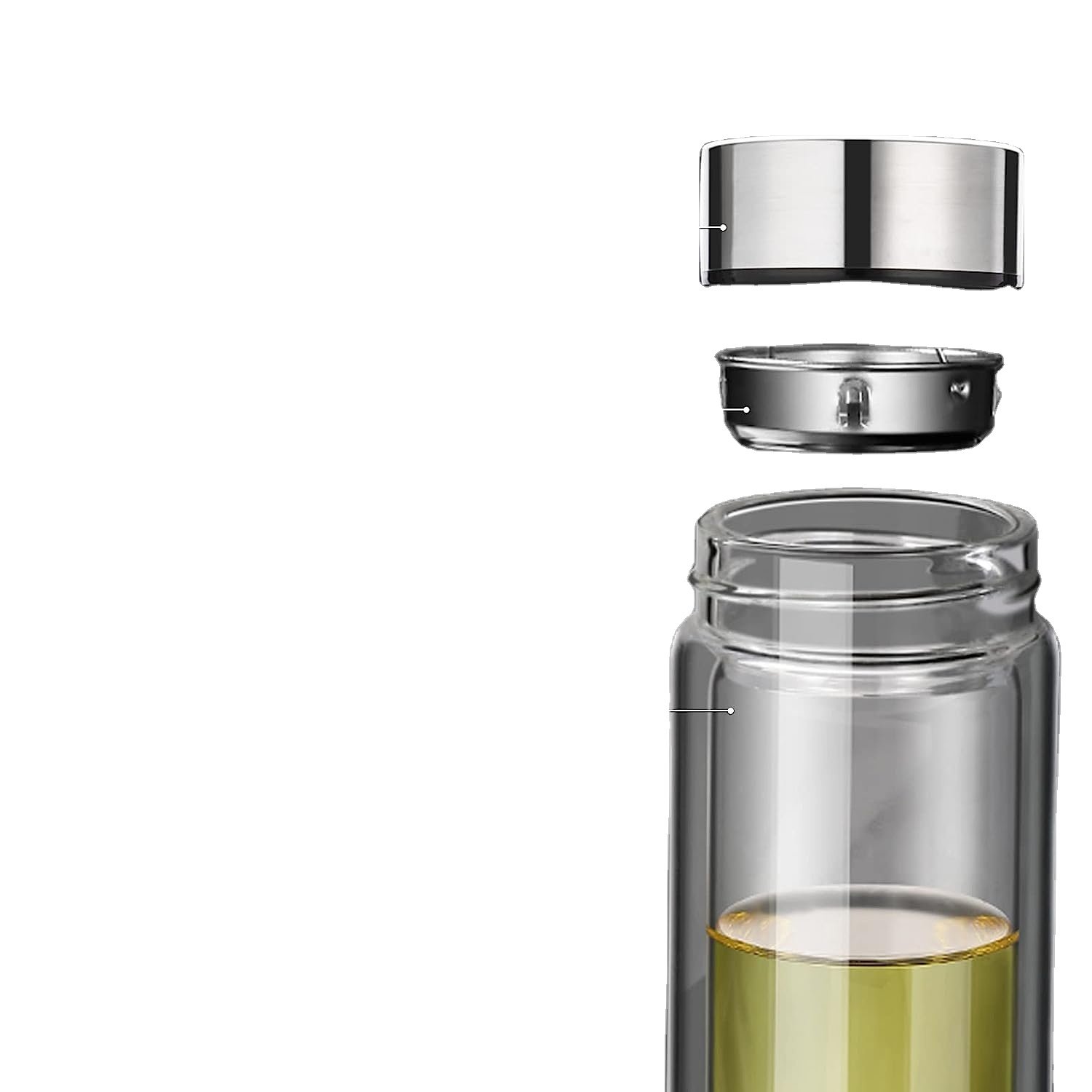 Glass Bottle For Fruit Infusion Tea Infuser Tumbler With Strainer All-in-one Double-wall With Bamboo Lid Water Bottles Glass Cup