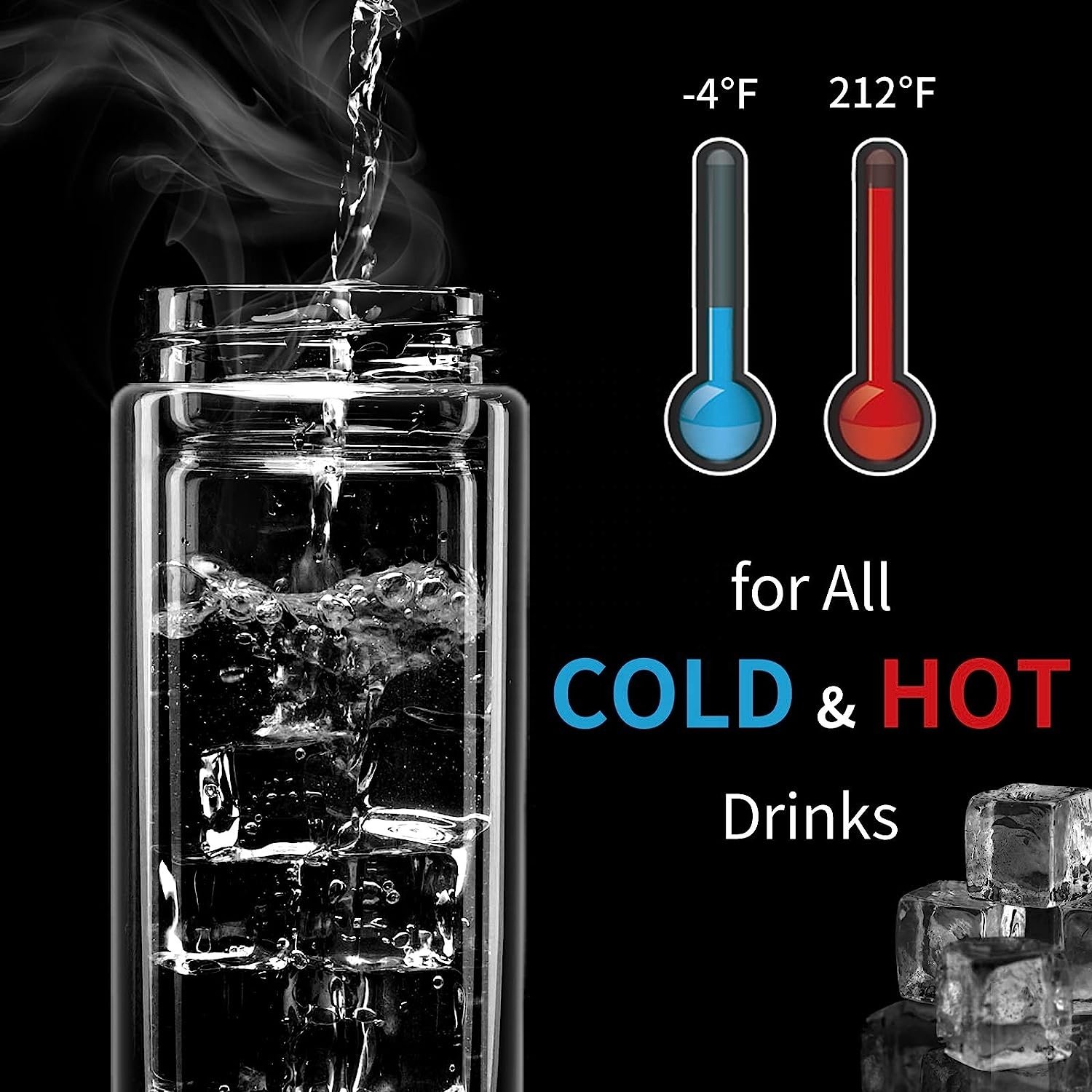 Glass Bottle For Fruit Infusion Tea Infuser Tumbler With Strainer All-in-one Double-wall With Bamboo Lid Water Bottles Glass Cup