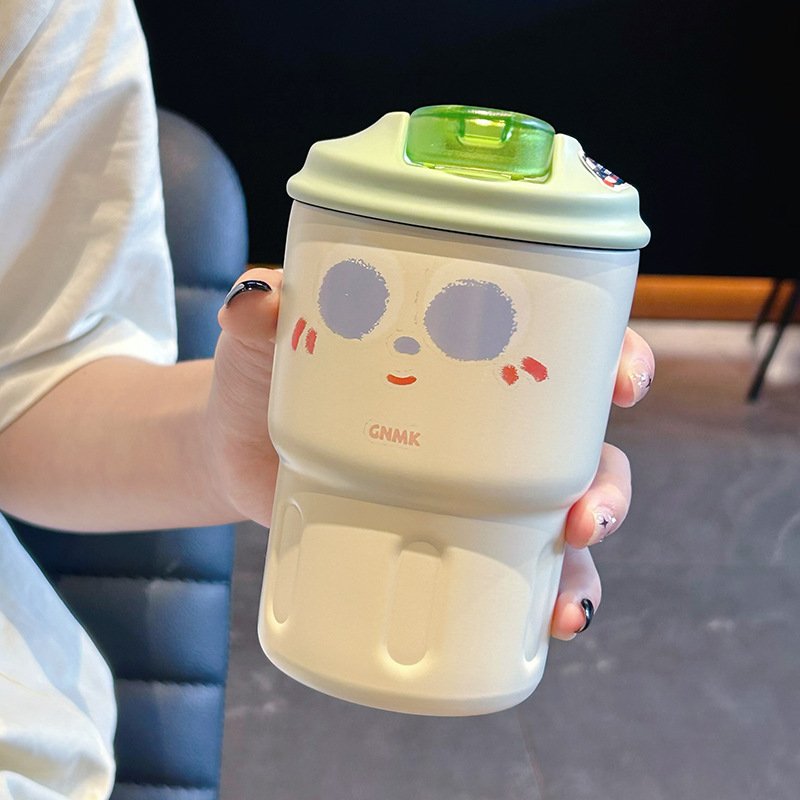 Insulated Water Cup Women's Office Water Coffee Cup Cartoon Student High Beauty Convenient 2023 Girl`s Thermos Flask