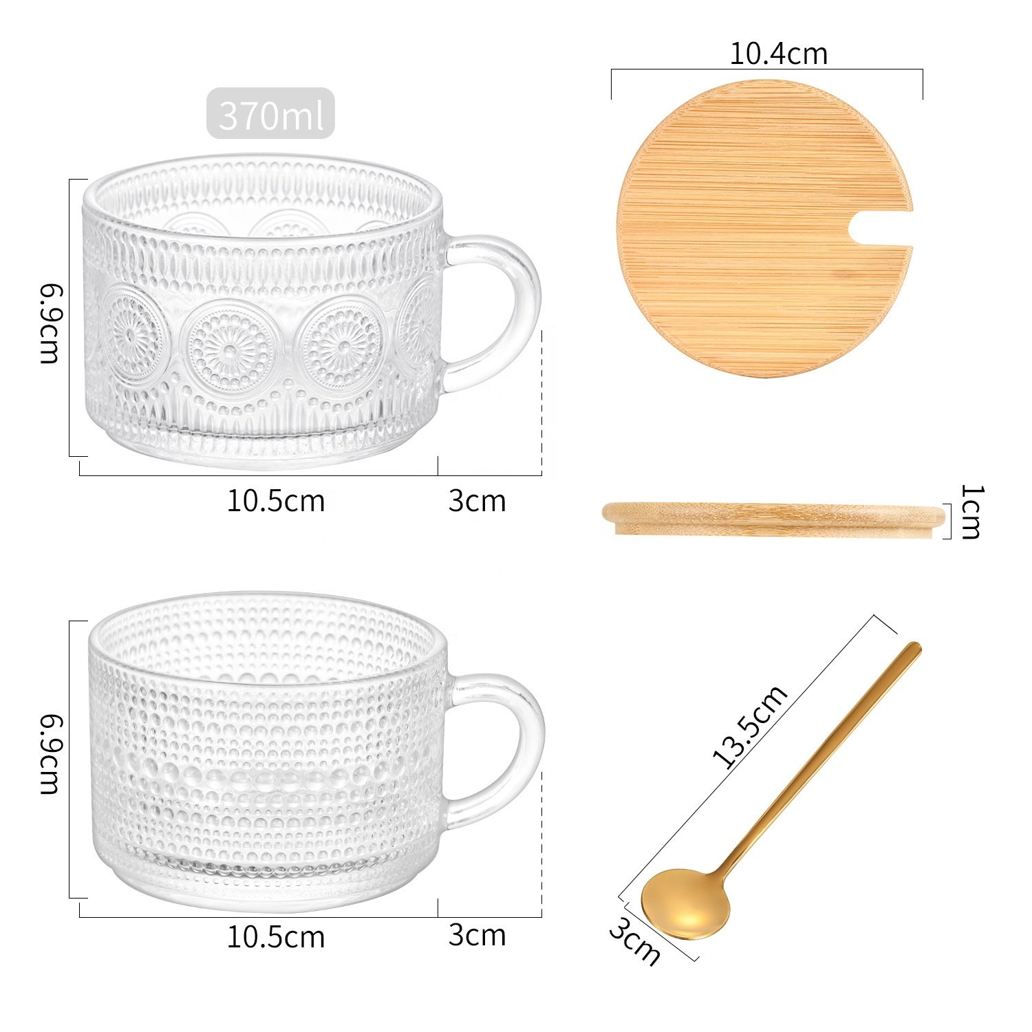 Vintage 14oz Clear Glass Tumbler Custom Size Coffee Mugs Tea Yogurt Cappuccino Latte Customizable Coffe Cup Set Embossed Design
