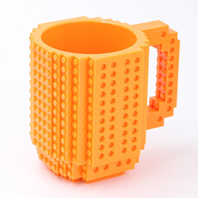 Build-on Brick Mug,Funny Novelty Coffee Mug ,Creative DIY Building Blocks Cup for Hot Beverages
