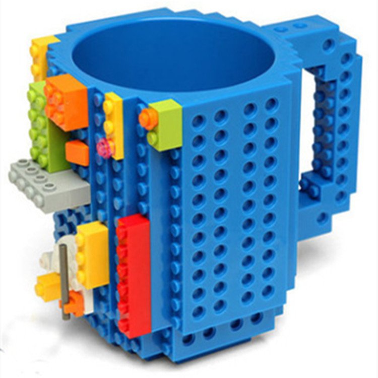 Build-on Brick Mug,Funny Novelty Coffee Mug ,Creative DIY Building Blocks Cup for Hot Beverages
