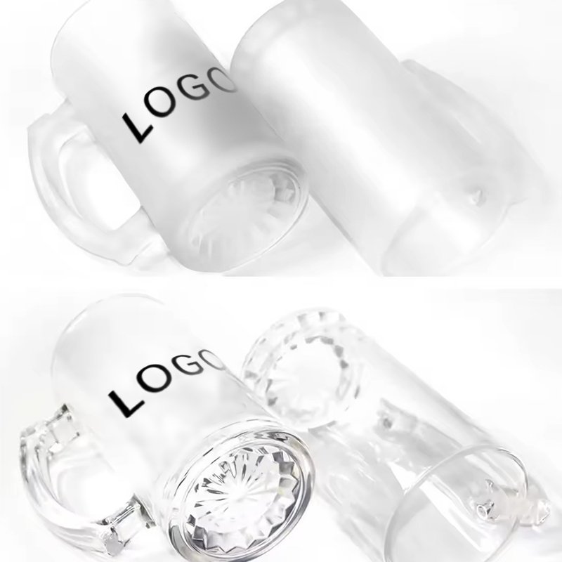 USA warehouse 16oz Sublimation Blanks Beer mugs custom logo cup colorful frosted clear beer drinking glass