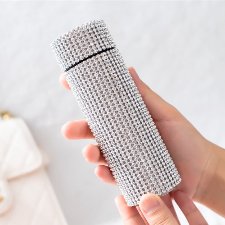 Custom Rhinestone Smart Water Bottle Popular Products 2024 Drinking Coffee Cup Stainless Steel Tumbler