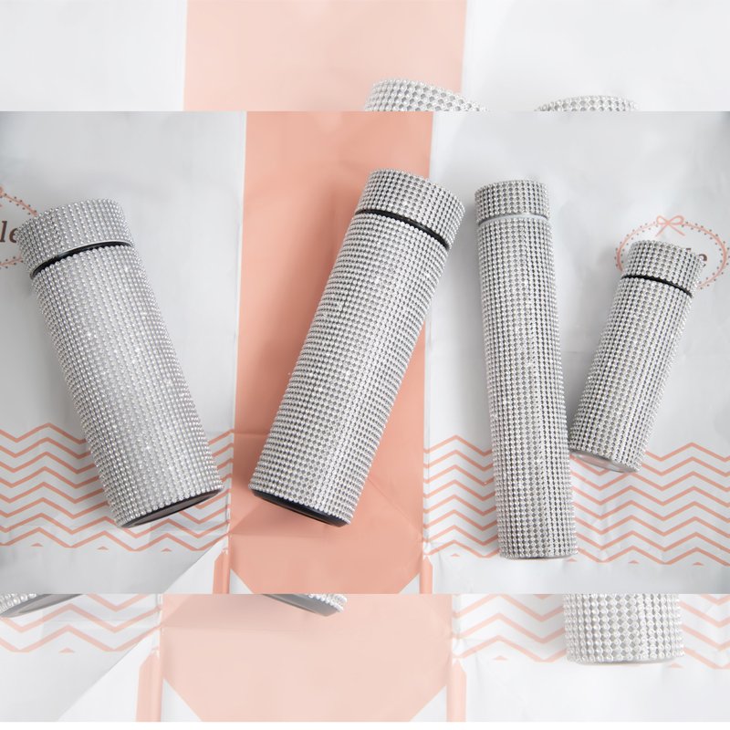 Custom Rhinestone Smart Water Bottle Popular Products 2024 Drinking Coffee Cup Stainless Steel Tumbler