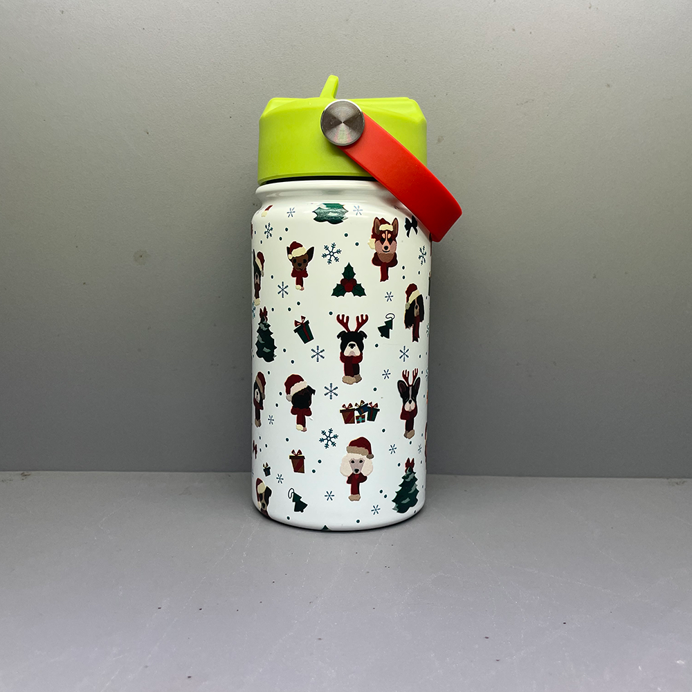 Customized color logo 14oz reusable sport metal bottles sublimation stainless steel vacuum flasks thermos drinking water bottle