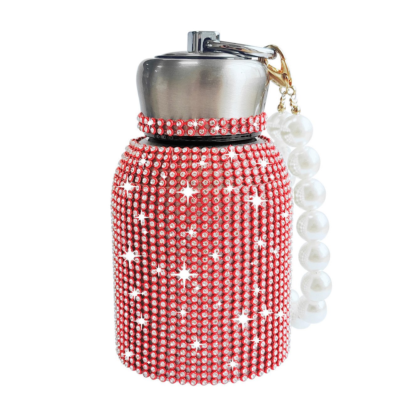 Cute Bling Diamond Small Water Bottles 10oz Stylish Rhinestone Stainless Steel Insulated Leak-Proof Vacuum Flask Thermal Tumbler