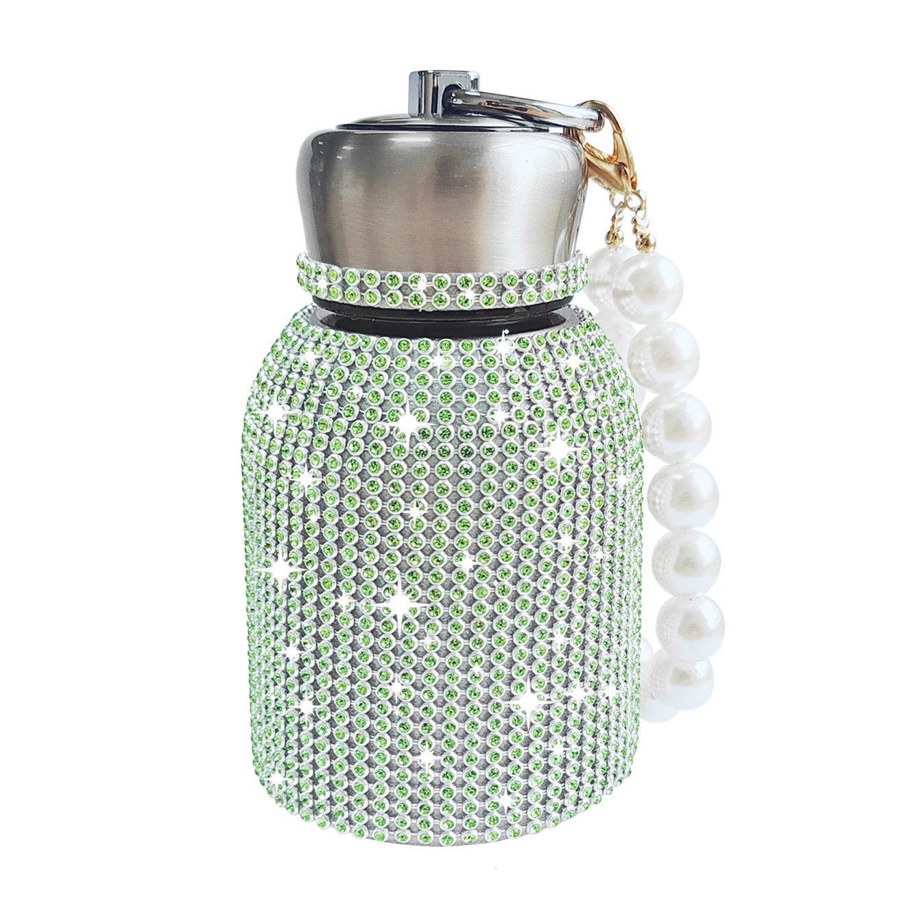 Cute Bling Diamond Small Water Bottles 10oz Stylish Rhinestone Stainless Steel Insulated Leak-Proof Vacuum Flask Thermal Tumbler