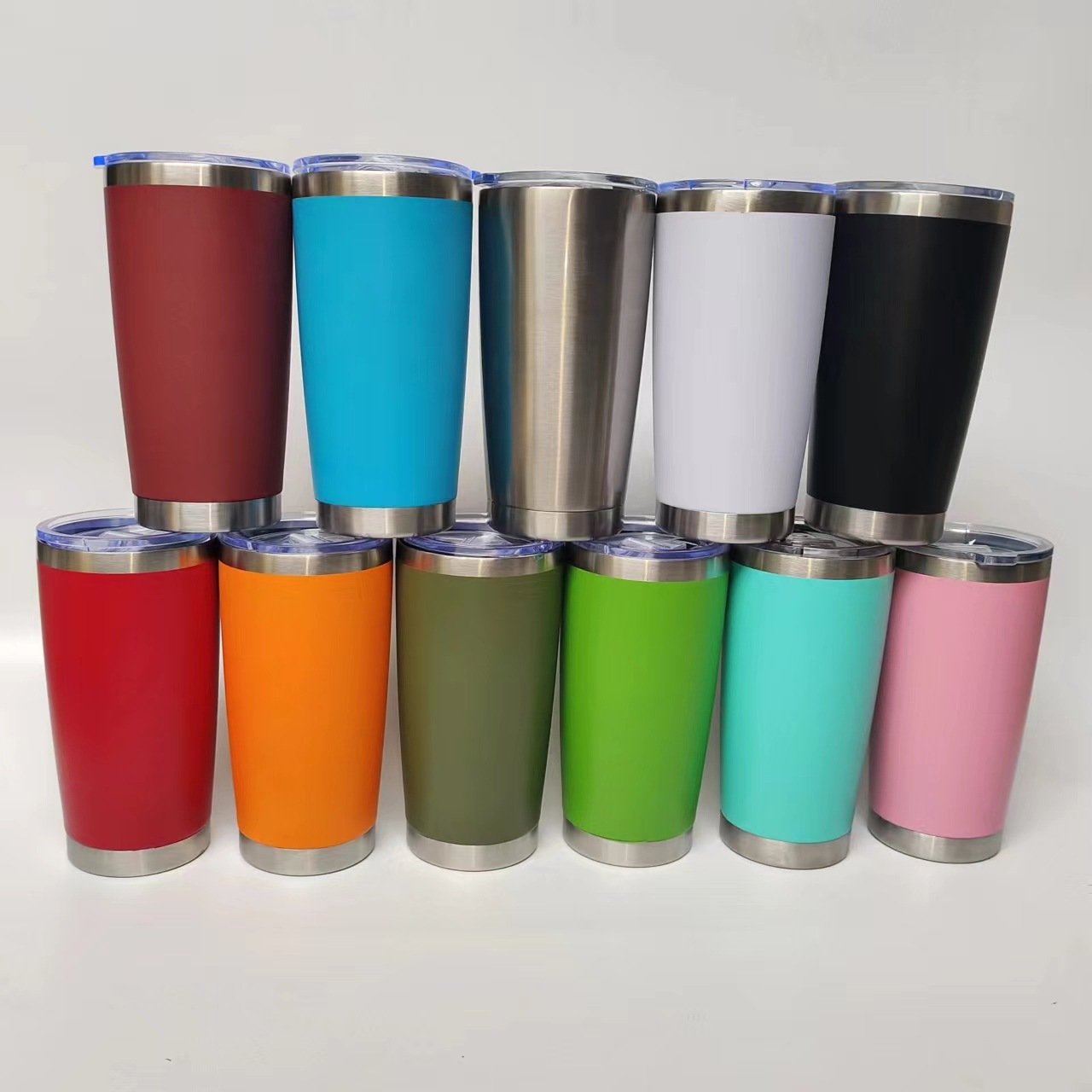 20oz Vacuum Insulated Flask with Rainbow Color Painting Keep Hot and Cold Water Bottle for Car Outdoor Camping