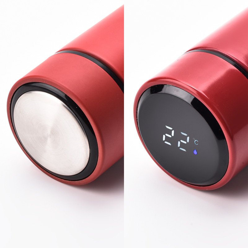 Double Digital Vacuum Insulation 500ml Thermo Tumbler Stainless Steel Smart Water Bottle with LED Temperature Display