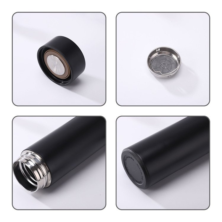 Double Digital Vacuum Insulation 500ml Thermo Tumbler Stainless Steel Smart Water Bottle with LED Temperature Display