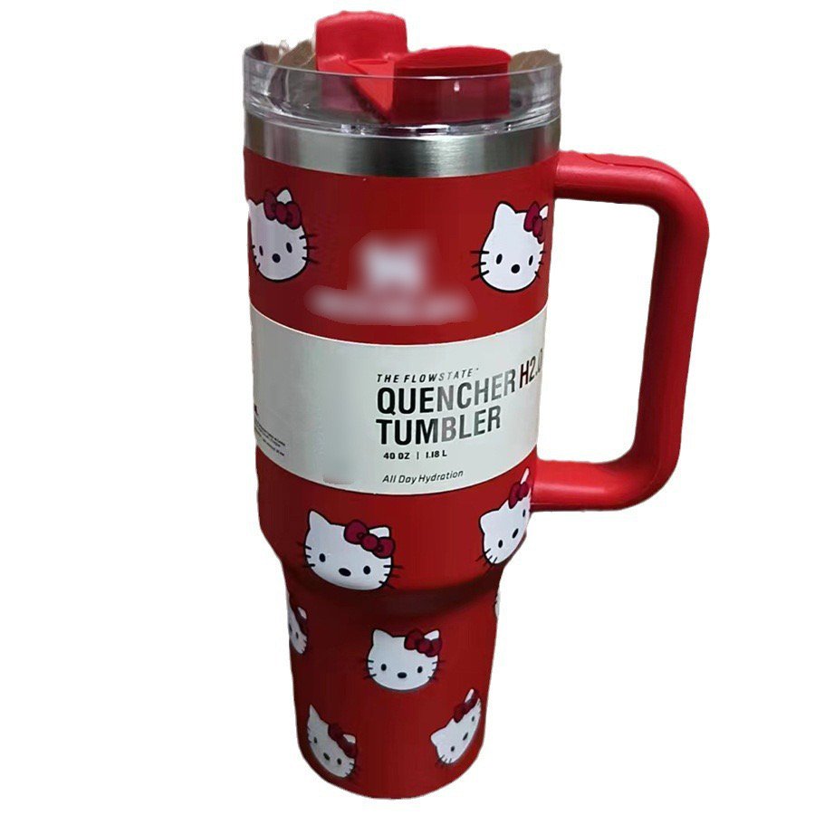 Ruunjoy Hot Selling Trending 40oz Tumbler Water Bottles Hello Kt Stainless Steel Mugs Vacuum Insulated Sanrioed Water Cups
