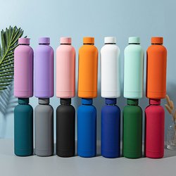 New Customized small mouth Insulated stainless steel vacuum flasks soft touch double wall insulated water bottle