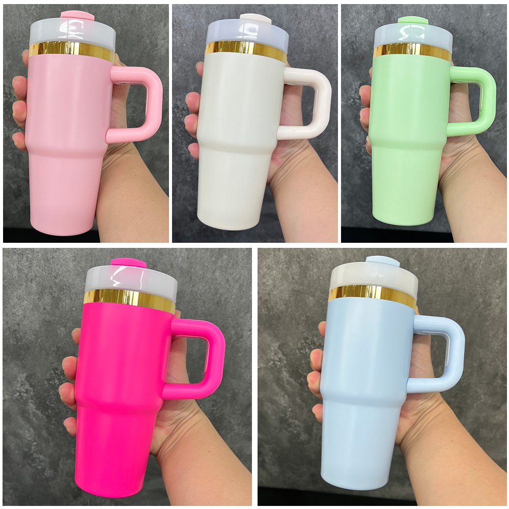 US warehouse 14oz gold plated insulated baby tumbler 14 oz sublimation stainless steel sports kids mug for DTF UV transfer wraps